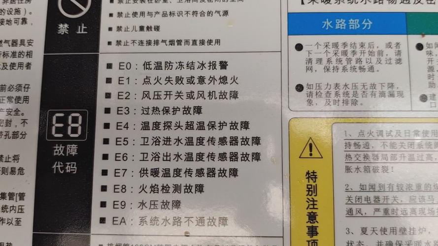 e2壁挂炉故障代码是什么问题